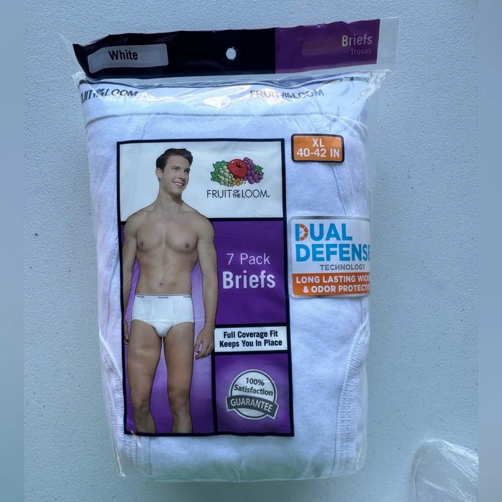 Fruit of the Loom White Briefs Essential Comfort men’s briefs XL